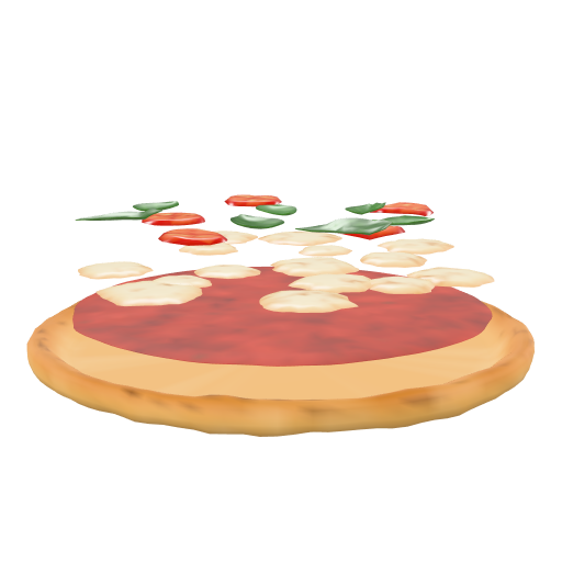 Pizza de margherita, aberto em 4 camadas